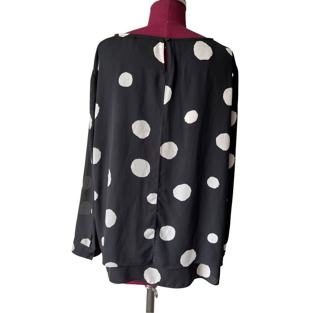 Chico’s Soft Dots Layered Tunic Black White size 3 US XL 16 - Picture 6 of 11